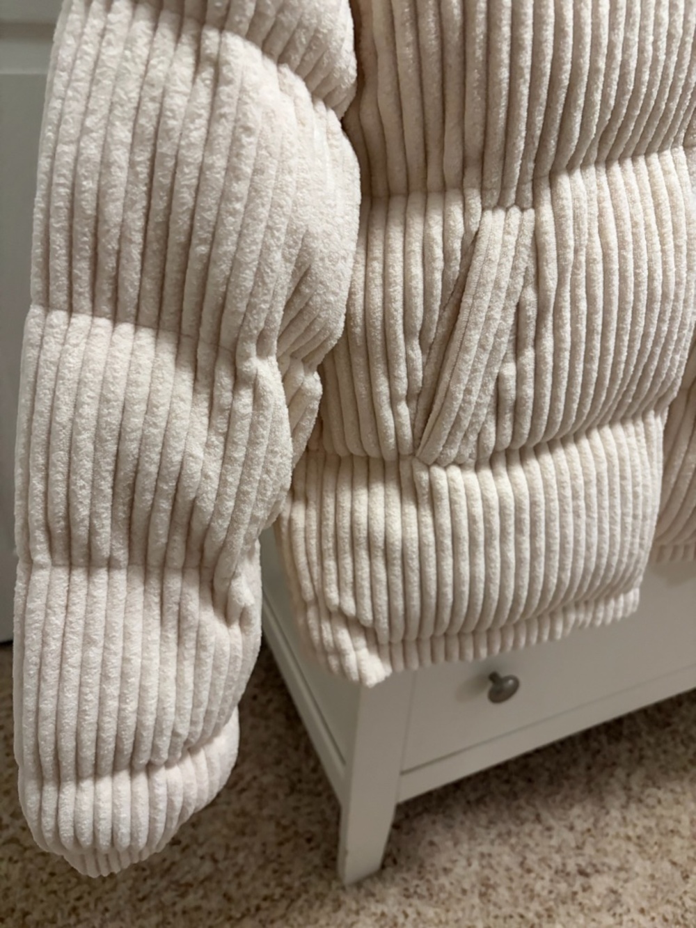 Small Tan Ribbed Puffer Jacket - Picture 2 of 5
